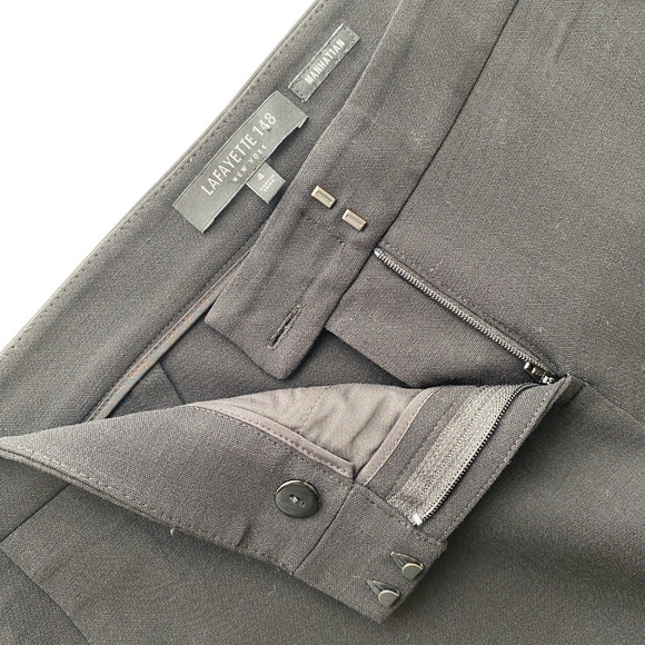 Lafayette 148 Manhattan Crop Pants Trousers Black Size 4 - Picture 7 of 13